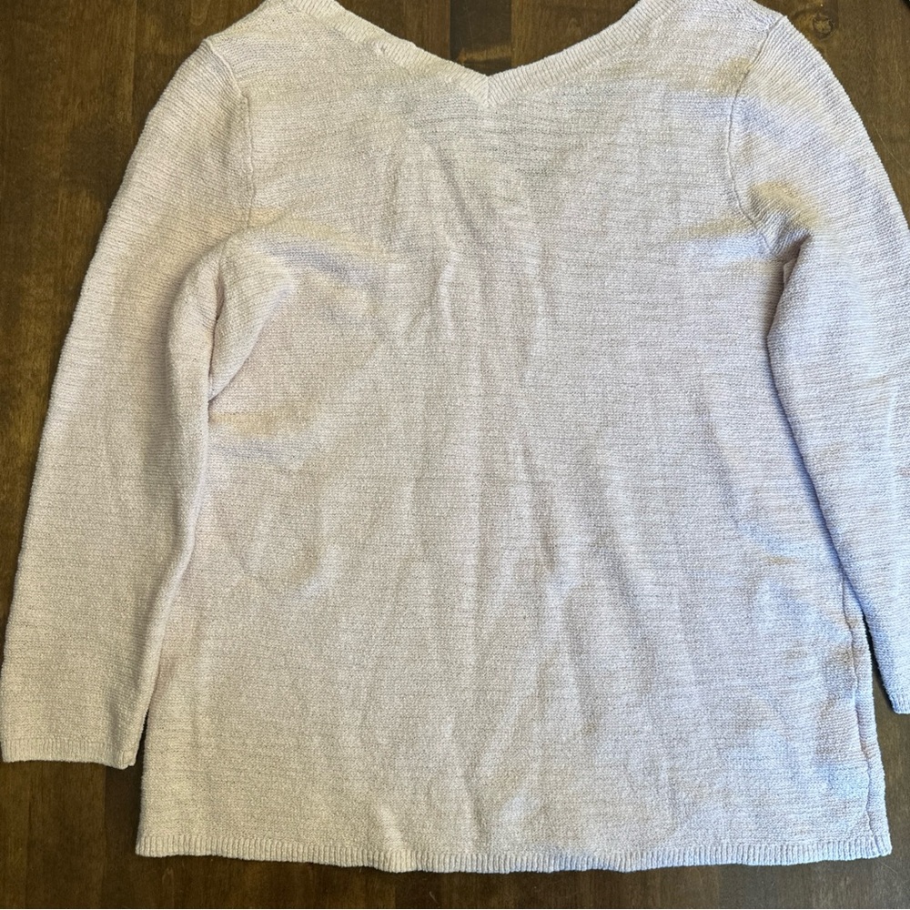 New LOFT Size Small‎ Light Pink Sweater Cotton Blend Valentines Day Office 💕 - Picture 7 of 7